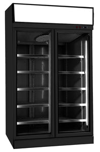 Svart kjøleskap med 2 glass dører INS-1000R