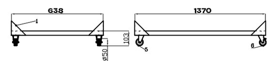 Stativ for salatdisk 3 dører