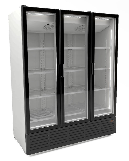 KJØLESKAP 3 GLASSDØRER - HVIT 9002