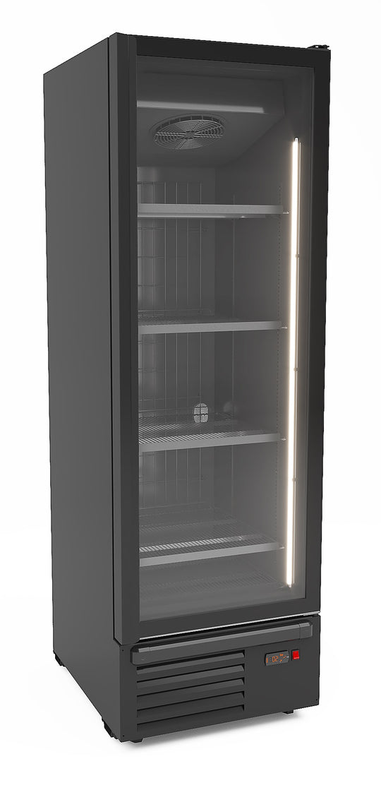 Fryser 1 glassdør svart 500L