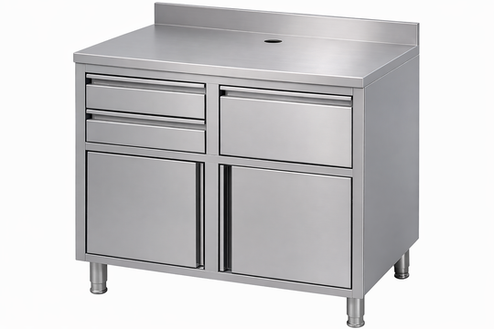 RUSTFRITT STÅL KAFFE ARBEIDSBORD 1250X600X1150