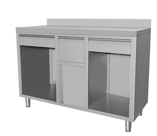 RUSTFRITT STÅL KAFFE ARBEIDSBORD 1500X600X1150