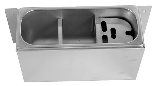 Vask for iskremspade 330x120x150 med avløpshull, vanntilkobling og overløpsrør