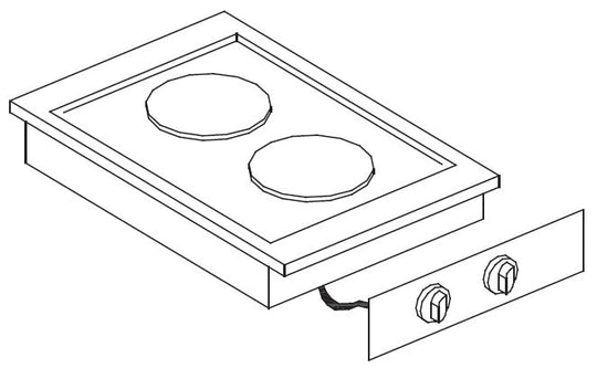 Elektrisk komfyr 2 plater