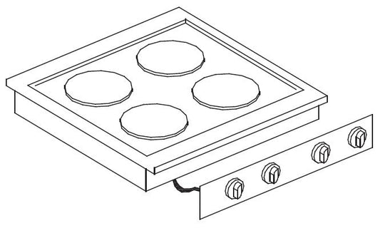 Elektrisk komfyr 4 plater