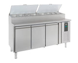 Saladette 3 dører 8x1/3 GN-beholder
