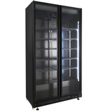 KJØLESKAP 2 GLASSDØRER SORT NAP-850