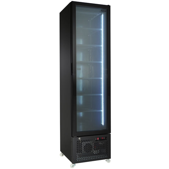 FRYSESKAP 1 GLASSDØR SORT NAP-250F