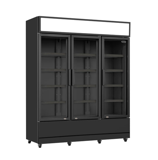 Kjøleskap 3 glassdører svart FCU-1200 BL