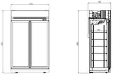 Kjøleskap 2 glassdører svart INS-1000R BL