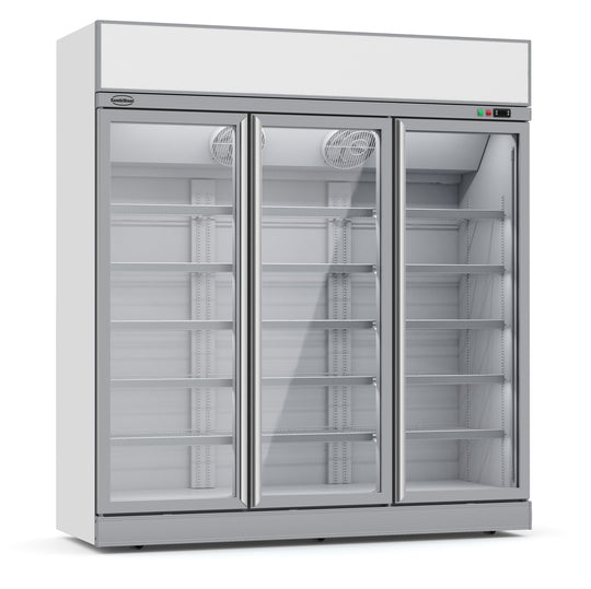 Fryser 3 glassdører INS-1530F  
**Merk:** Høy startstrøm krever automatsikring med karakteristikk type C.