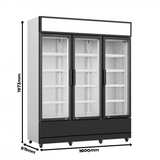 Kjøleskap 3 glassdører FCU-1200