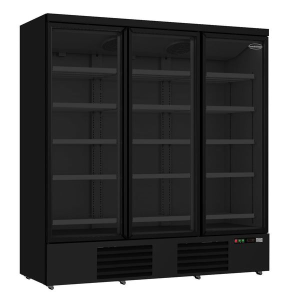 Kjøleskap 3 glassdører svart - 1530L