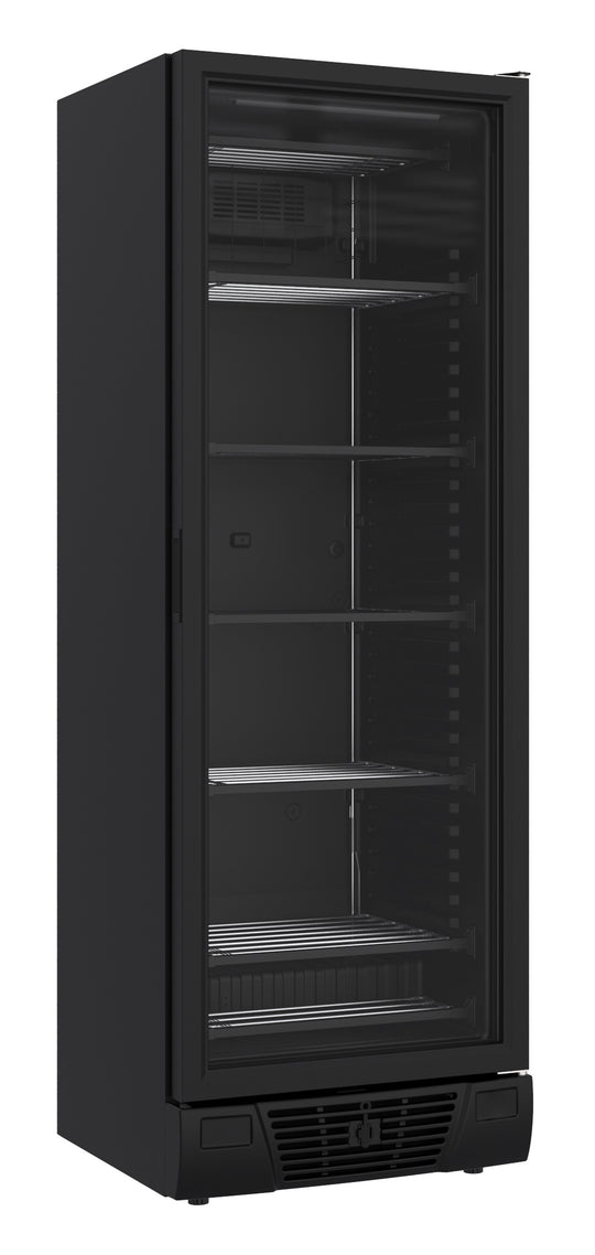Fryser 1 glassdør svart 382L