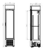 Kjøleskap 1 glassdør svart 232L (transport på forespørsel)