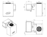 Positiv veggmontert enhet 9,1–13 m³