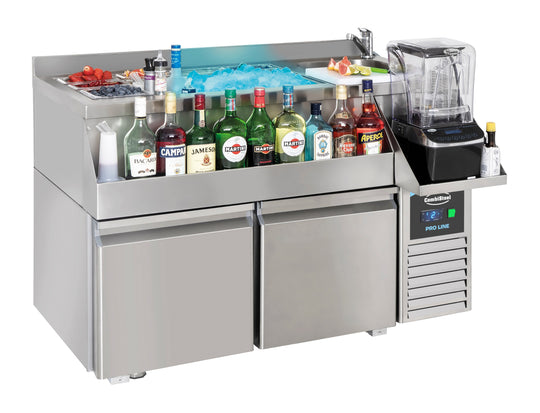 KJØLEBENK 2 DØRER MED COCKTAIL BAR STASJON