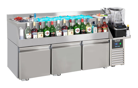 KJØLEBENK 3 DØRER MED COCKTAIL BAR STASJON