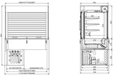 Nedfellbar kubisk kjølt display – blendingsgardin 4/1