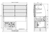 Nedfellbar buet kjølt display – lukket 4/1