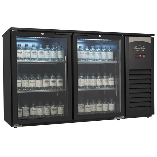 BACKBAR COOLER 2 GLASSDØRER SORT