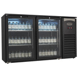 BACKBAR COOLER 2 GLASSDØRER SORT