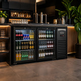 BACKBAR COOLER 2 GLASSDØRER SORT