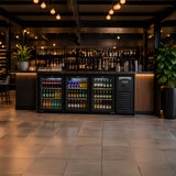 BACKBAR COOLER 3 GLASSDØRER SORT