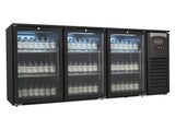 BACKBAR COOLER 3 GLASSDØRER SORT
