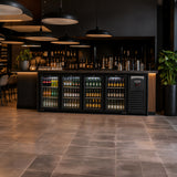 BACKBAR COOLER 4 GLASSDØRER SORT