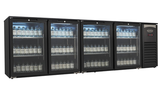 BACKBAR COOLER 4 GLASSDØRER SORT