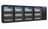 BACKBAR COOLER 4 GLASSDØRER SORT