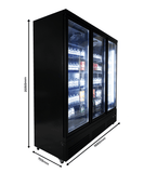 Kjøleskap 3 glassdører svart CEB-1600R BL