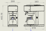 KAFFEMASKIN INKL. 1 KAFFEKANNE i GLASS 1,8L