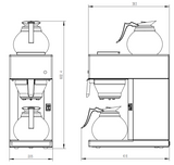 KAFFEMASKIN INKL. 2 KAFFEKANNER AV GLASS 1,8L