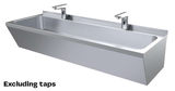 Servant i rustfritt stål dobbel 1200x425x165 mm