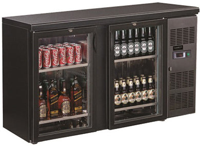 Backbar cooler 350L svart 2 dører
