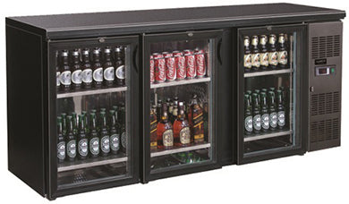 Backbar cooler 537L svart 3 dører