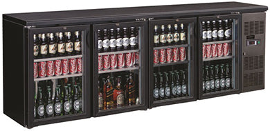 Backbar cooler 698L svart 4 dører