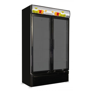 Svart kjøleskap med 2 glassdører BEZ 780 GD
