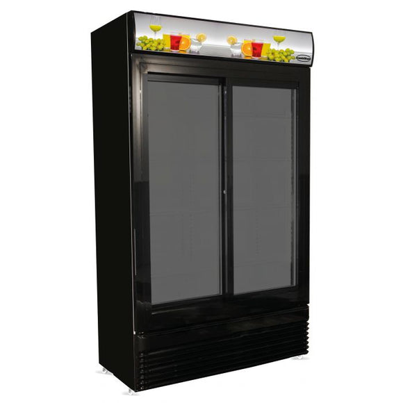 Svart kjøleskap med glass skyvedører / 780 SL