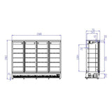 Kjøleskap 4 glassdører  - 2025L Side by side