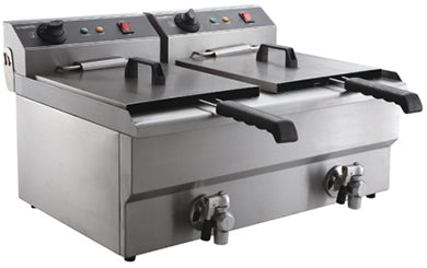 Frityr elektrisk m/lokk 2x10L