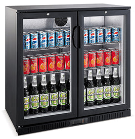 Backbar cooler 198L svart 2 dører