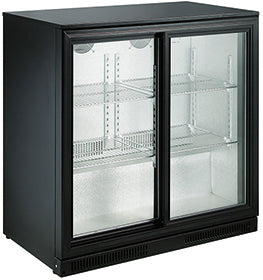 Backbar cooler 198L svart 2 skyvedører