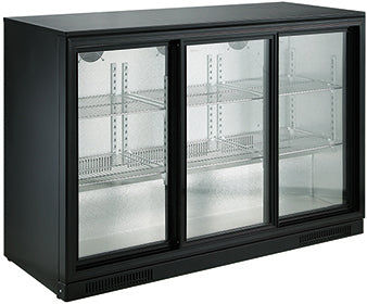 Backbar cooler 298L svart 3 skyvedører