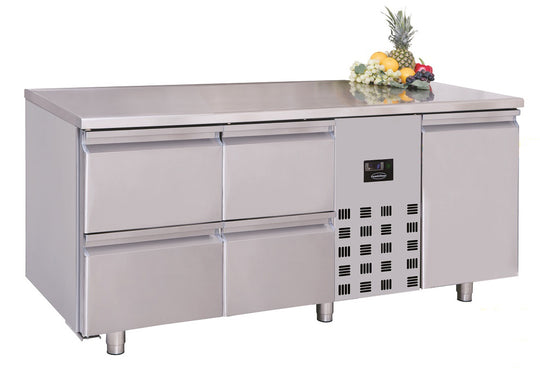 Kjølebenk 1 dør og 4 skuffer 1885x800x1050