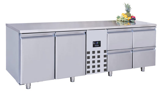 Kjølebenk 2 dører og 4 skuffer 2370x800x10504