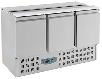 Saladette m/kjøleelement 3 dører 1370x700x870