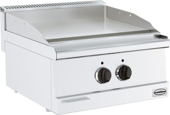 Base 600 elektrisk flatgrill som er forkrommet glatt